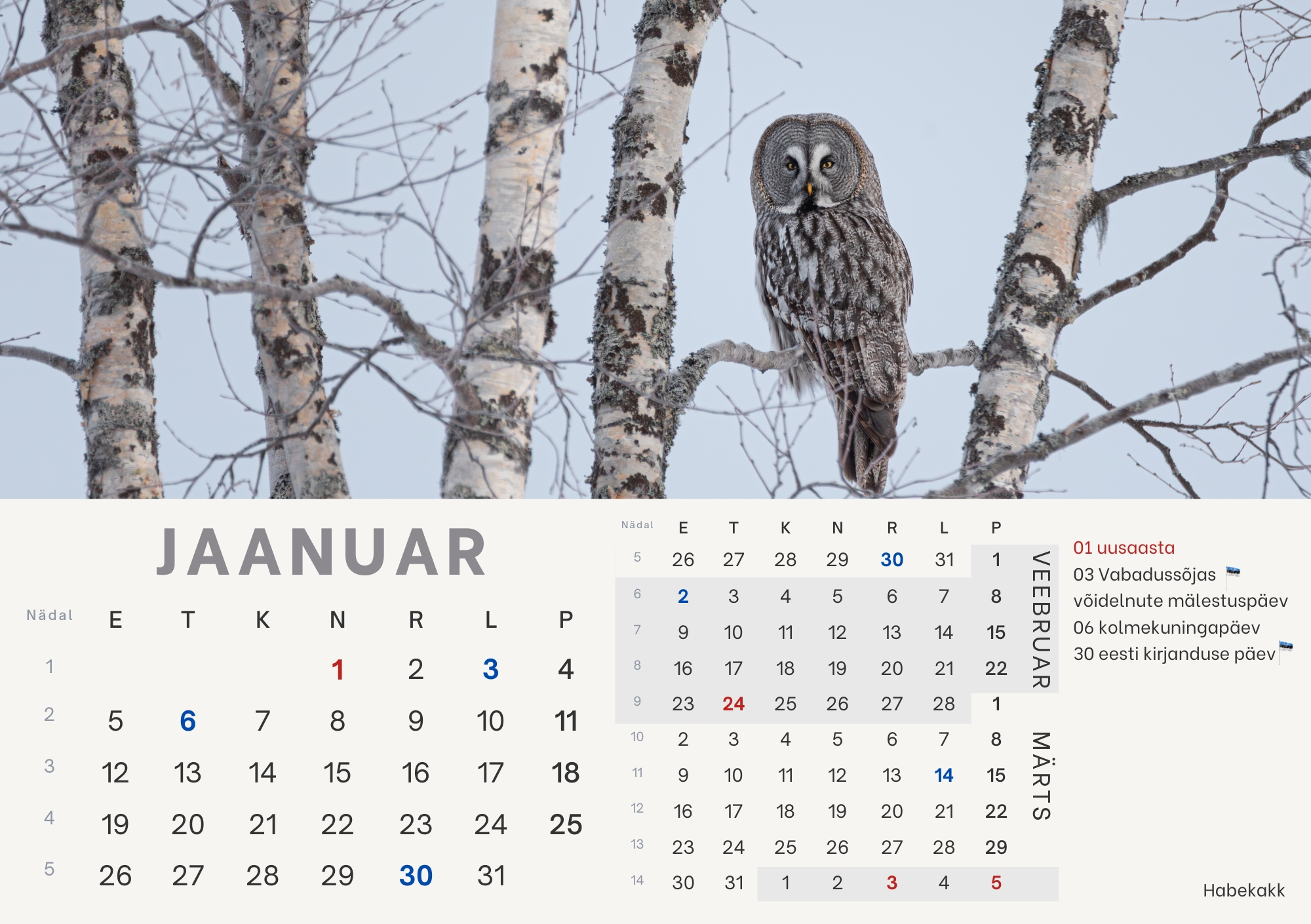 Eelmüük: loomade lauakalender 2026 - Image 2