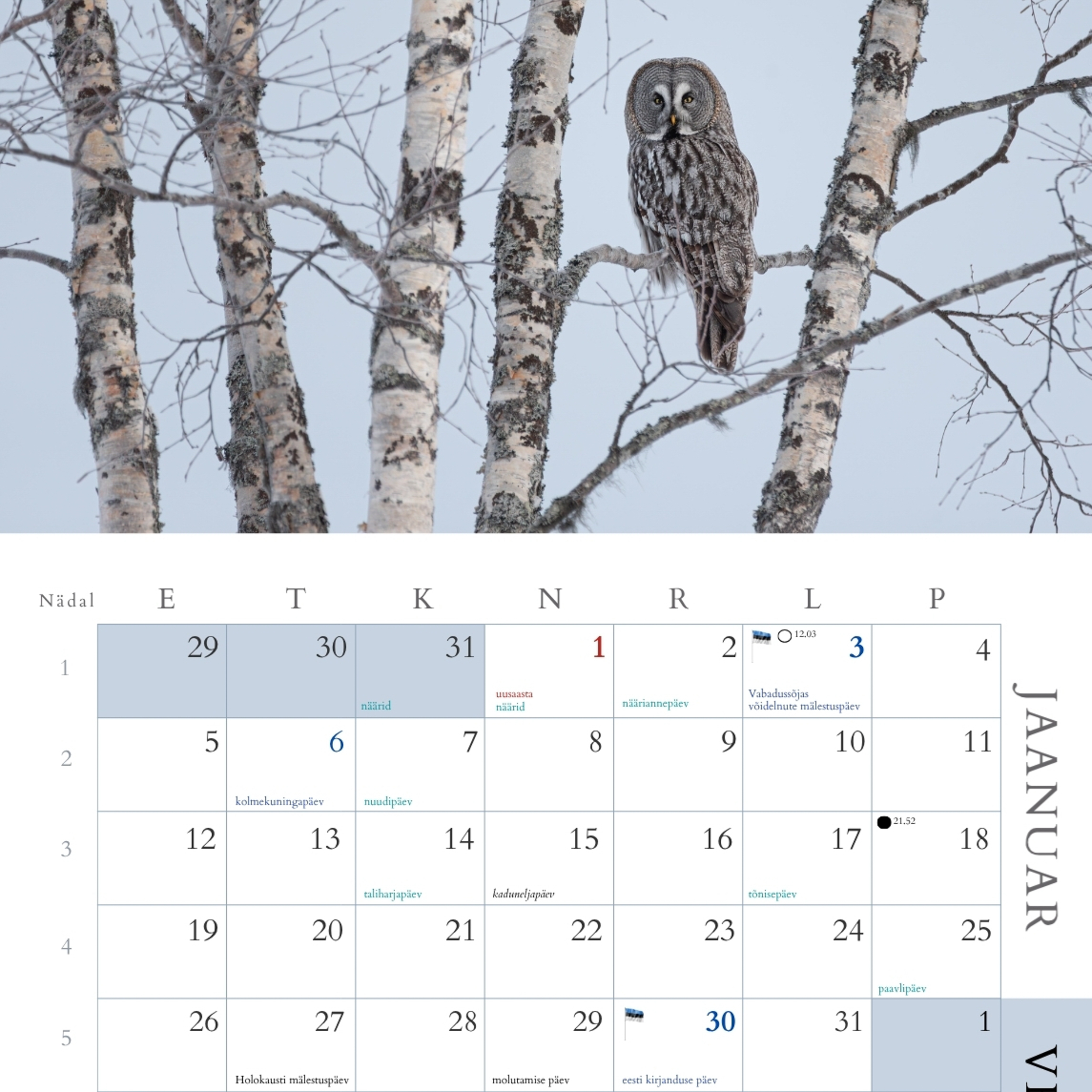 Loomade trio kalender 2026