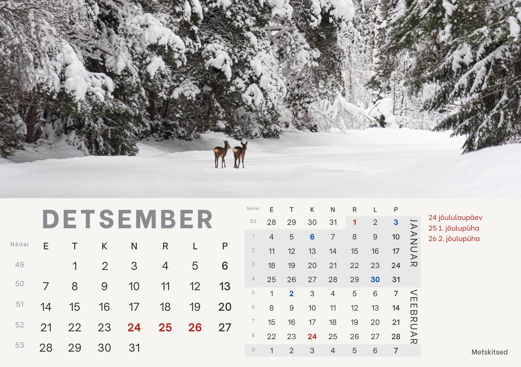 Eelmüük: loomade lauakalender 2026 - Image 13